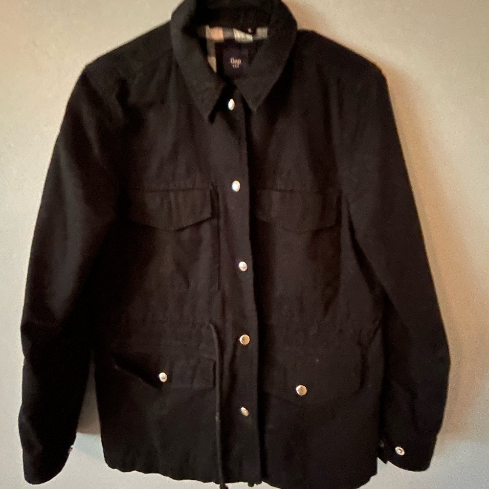 ✅ GAP Classic Black Jacket twill Utility, Size Medium - Picture 2 of 9